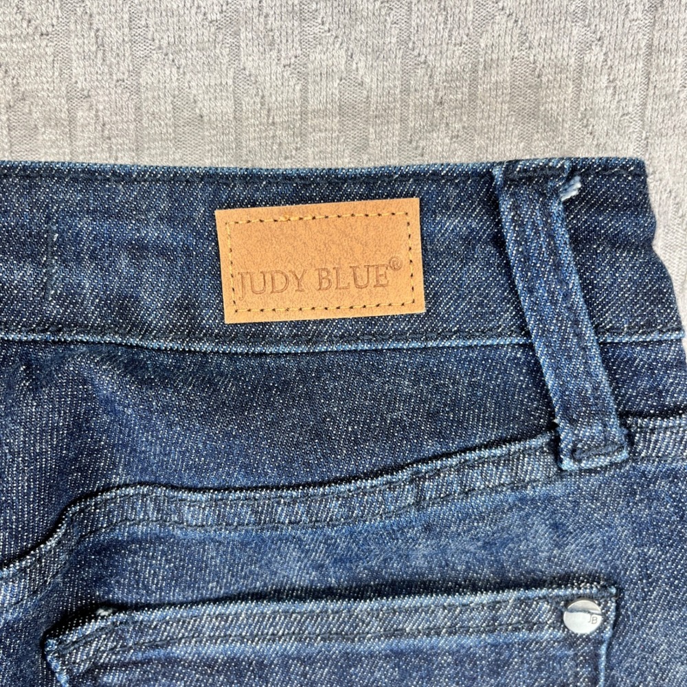 New Judy Blue Skinny Fit Jeans Women 0/24(23X28 1/2) high rise Dark Wash Raw Hem - Picture 9 of 12